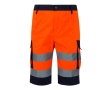 High-visibility work shorts with reflective elements, 210 g/m2, colour orange