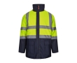 Extra-large 4-in-1 polyester work parka with coating – 180 g/m2  colour yellow