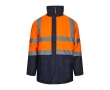 Extra-large 4-in-1 polyester work parka with coating – 180 g/m2  colour orange