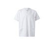 Short-sleeved twill tunic, polyester and cotton, 190 g/m2, colour white
