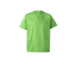 Short-sleeved twill tunic, polyester and cotton, 190 g/m2, colour lime