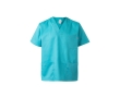 Short-sleeved twill tunic, polyester and cotton, 190 g/m2, colour turquoise