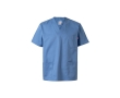 Short-sleeved twill tunic, polyester and cotton, 190 g/m2, colour pastel blue