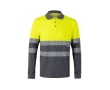 Unisex long-sleeved piqué polo, cotton, polyester, 150 g/m2,  colour grey