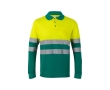 Unisex long-sleeved piqué polo, cotton, polyester, 150 g/m2,  colour green
