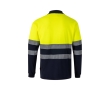 High-visibility long-sleeve piqué work polo, 150 g/m2 colour yellow
