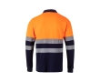 High-visibility long-sleeve piqué work polo, 150 g/m2 colour orange