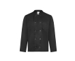 Unisex long-sleeve chef jacket with double button fastening 190 g/m2 Velilla colour black