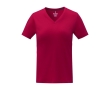Women’s logo V-neck cotton t-shirt, 160 g/m², Elevate Life colour red