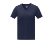 Women’s logo V-neck cotton t-shirt, 160 g/m², Elevate Life colour navy-blue