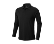 Men’s long-sleeve cotton polo shirt, 200 g/m², Elevate Life colour black
