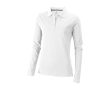 Women’s long-sleeve cotton polo shirt, 200 g/m², Elevate Life colour white