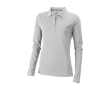 Women’s long-sleeve cotton polo shirt, 200 g/m², Elevate Life colour grey