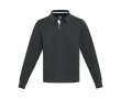 Unisex rugby-style organic cotton polo, 280 g/m², Elevate NXT colour black