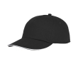 Cotton cap with white line on the visor, 175 g/m² colour black