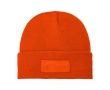 Cosy hat with patch colour orange