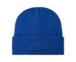 Cosy hat with patch colour blue