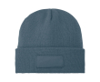 Cosy hat with patch colour cyan blue