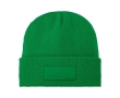 Cosy hat with patch colour green
