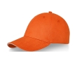 6-panel cotton cap, 260 g/m² with buckle colour orange