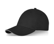 6-panel cotton cap, 260 g/m² with buckle colour black