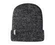 Reflective winter beanie with fold-up edge colour black
