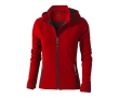 Women's hooded polyester softshell jacket 300 g/m², Elevate Life colour red