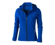 Women's hooded polyester softshell jacket 300 g/m², Elevate Life colour blue