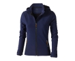 Women's hooded polyester softshell jacket 300 g/m², Elevate Life colour navy-blue
