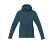 Women's hooded polyester softshell jacket 300 g/m², Elevate Life  colour cyan blue