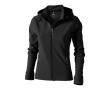 Women's hooded polyester softshell jacket 300 g/m², Elevate Life colour dark grey