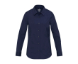 Women’s poplin shirt with long sleeves and straight fit 133 g/m2 Elevate colour navy-blue