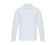 Unisex long sleeve cotton polo in piqué knit 245 g/m2 Elevate colour white