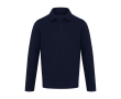 Unisex long sleeve cotton polo in piqué knit 245 g/m2 Elevate colour navy-blue