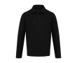Unisex long sleeve cotton polo in piqué knit 245 g/m2 Elevate colour black