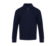 Unisex cotton long-sleeve polo with half zip 245 g/m² Elevate colour navy-blue