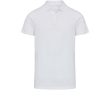 Unisex short-sleeved polo shirt in certified organic cotton 180 g/m2 Elevate colour white