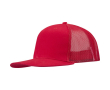 6-panel cotton twill cap with flat peak 260 g/m2 colour red