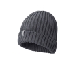 Organic cotton hat with folded brim colour dark grey