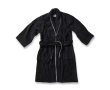 Luxury bathrobe in soft cotton, classic style, S/M colour dark grey