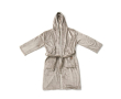 Premium fleece bathrobe with hood and pockets, size L/XL colour grey