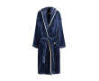 Premium fleece bathrobe with hood and pockets, size L/XL colour navy-blue