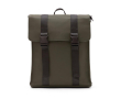 Water-repellent vegan leather travel backpack colour dark green