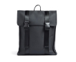 Water-repellent vegan leather travel backpack colour black