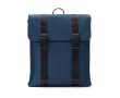 Water-repellent vegan leather travel backpack colour blue