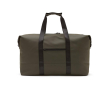 Branded water-repellent travel bag with shoulder strap colour dark green