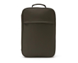 Modern vegan leather travel backpack with trolley strap colour dark green