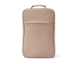 Modern vegan leather travel backpack with trolley strap colour beige