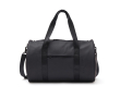 Synthetic leather sports or travel bag with shoulder strap colour black