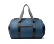 Synthetic leather sports or travel bag with shoulder strap colour navy-blue